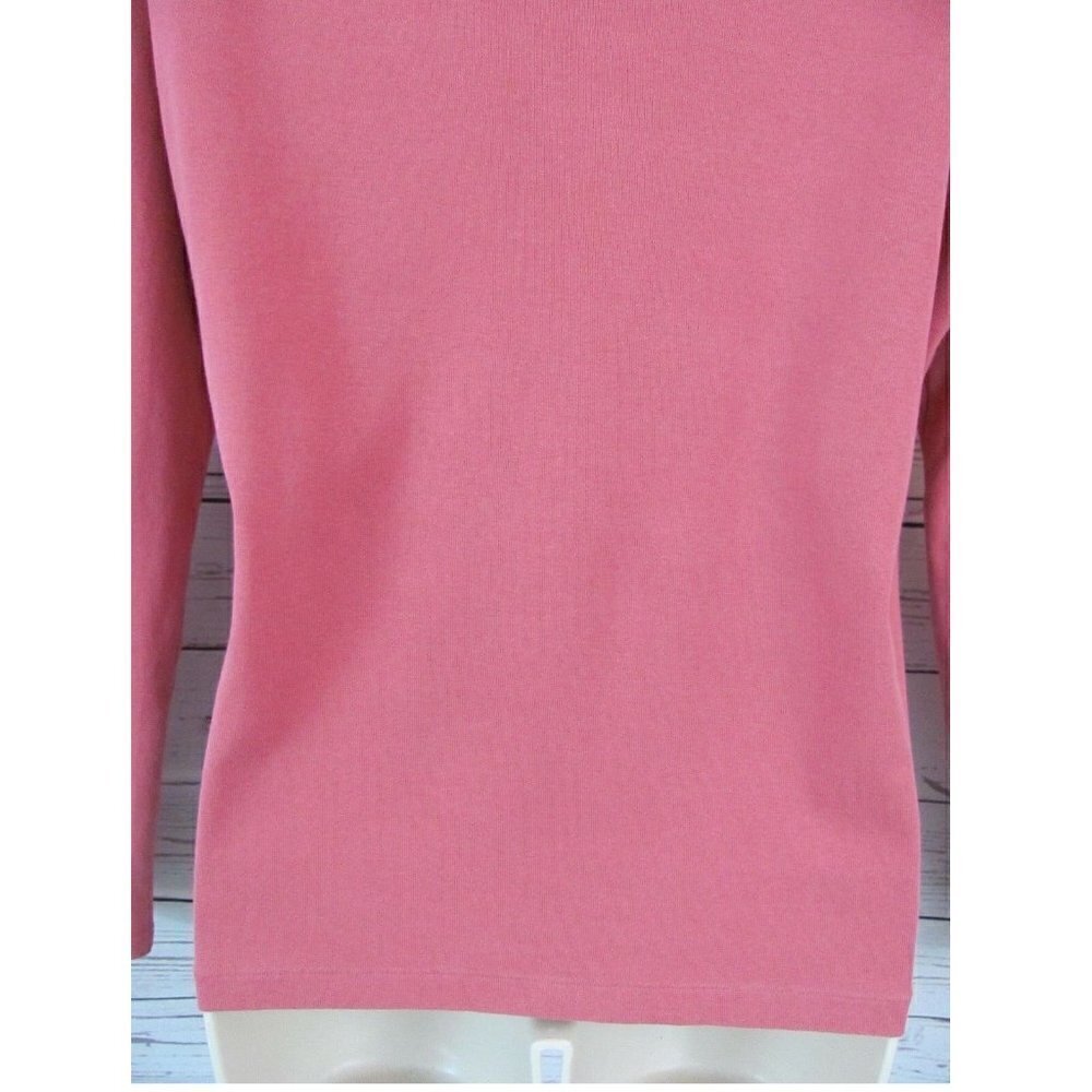 Old Navy Womens Blouse Top Shirt Sz L Easy Fit Long Sleeve Rose 100% Cotton NWOT - Picture 6 of 8